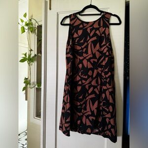Brown Black Printed Shift Dress